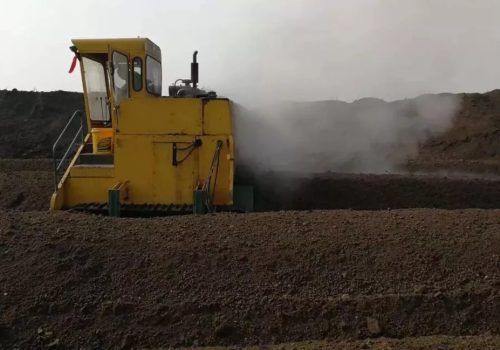 Crawler compost turner used in a farm case